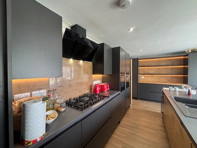 Recently completed kitchen rewire with LED feature lighting, Lincolnshire